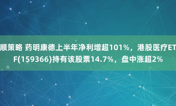 顺策略 药明康德上半年净利增超101%，港股医疗ETF(159366)持有该股票14.7%，盘中涨超2%